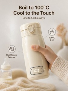 Calentador de <span class=keywords><strong>Leche</strong></span> Eléctrico Portátil OEM ODM, 450 ml, Acero Inoxidable 304, Batería Recargable 18650 de 10400 mAh, 37-55 ° Calentador de <span class=keywords><strong>Leche</strong></span> Materna Constante 100 ° C - Product Image 3