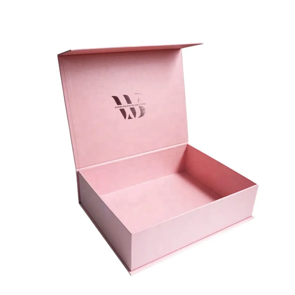 Wholesale Luxury Orange Paper Wig Box Customizable Magnetic Closure Folding Packaging Gift Box Apparel Clothing Packaging Boxes