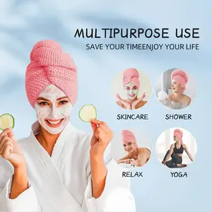 Custom Logo Hair Towel Microfiber Quick Dry Microfibre Hair Drying Towel Wrap Turban Microfiber Hair Towel Wrap For Women