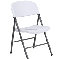 Chaise pliante moderne en plastique, capacité 330 lb, avec structure anthracite, noir/blanc, pour repas en plein air, parcs, cours, événements de mariage