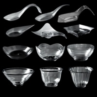 Assiette à dessert jetable en plastique de forme irrégulière style français, mini-bol à sauce, coupelle à sauce, assiette à gâteau, coupelle à sauce pour la sauce soja