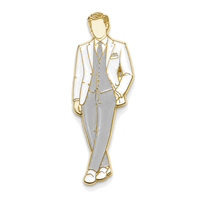 Épinglette en émail souple Gentleman Lifestyle, motif costume homme, guitare, musique, minimaliste, plaqué or, personnalisable, cadeau pour homme, vente en gros