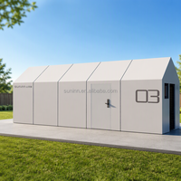 Maison capsule préfabriquée T3 confortable avec aménagement intégré et salle de bain humide/sèche, maison capsule mobile