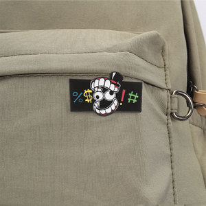 Ensemble de badges en émail <span class=keywords><strong>duo</strong></span> 'Creepy Grin Bunny' à l'humour noir, pour la décoration quotidienne de vestes et sacs, et comme badges de revers - Product Image 4