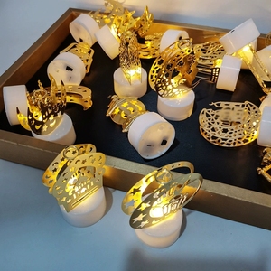 Bougies LED sans flamme Ramadan Mubarak, Eid Mubarak, à piles, avec veilleuse étoile et lune, en plastique, pour musulmans - Product Image 2