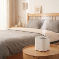 Humidificateur ultrasonique portable USB Fusmli avec lumières LED à changement de couleur, aromathérapie, humidistat, capacité de 2,0 à 3,0 L, fonctionnement silencieux