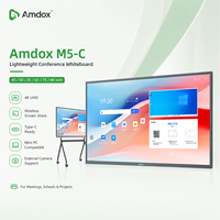 Интерактивная цифровая плоская панель Amdox M5 PLUS 55/65/75 дюймов, Android 14, 4K, 4 ГБ/8 ГБ ОЗУ, 40-точечный сенсорный экран, 128 ГБ памяти, для конференций