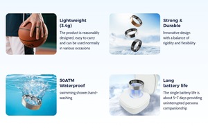 Bague connectée légère 3,5 g unisexe, surveillance de la santé, suivi du <span class=keywords><strong>cycle</strong></span> <span class=keywords><strong>menstruel</strong></span>, soins à distance, longue durée de vie de la batterie, sans frais <span class=keywords><strong>d</strong></span>'abonnement - Product Image 4
