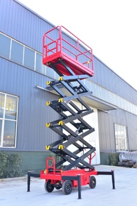 Gunting listrik Trailer baterai hidrolik seluler, 4 meter 6m 8m 15m gunting angkat meja gunting angkat Platform 10m - Product Image 4