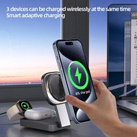 Chargeur sans fil magnétique pliable 3-en-1, support de téléphone pop-up pour iPhone, montre, AirPods - Support magnétique