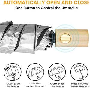 G4Free Lake Blue Travel Umbrella UPF 50 + Protección UV 42 pulgadas Ligero Auto Open Close Plegable Sun Rain Umbrella Modern - Product Image 3