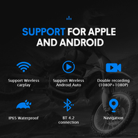 Universel TF Carplay Android Auto 1080P Double Caméra Sans Fil Moto 5 Pouces Étanche IP65 Moto Navigation GPS Écran