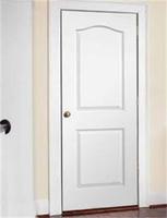Porte de chambre à coucher de style minimaliste classique en bois massif, finition peinture laquée, double porte, sur mesure, couleur blanc laiteux