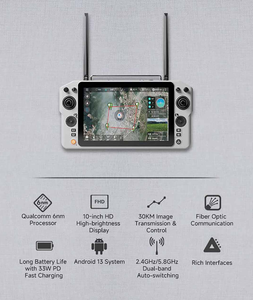 Control Remoto FPV Skydroid G30 Metálico en Oferta, Pantalla HD de 10.1 Pulgadas, Doble Frecuencia 2.4G 5.8G, Transmisión de Largo Alcance de 30KM para Drones - Product Image 4