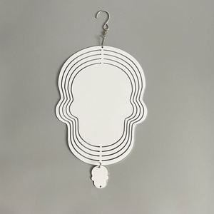 Custom Halloween 3D Metal 10 Inches <b>Hanging</b> Wind Spinner Outdoor Garden Decor for <b>White</b> Sublimation - Product Image 4
