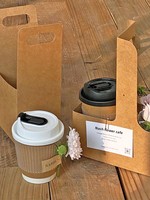 Boîte cadeau de Noël, support jetable pour gobelet de thé au lait, emballage floral pour café à emporter, gaufrage floral personnalisé, pelliculage brillant