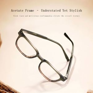 Lunettes optiques unisexes XINLI F22244 de luxe, fabriquées à la main, classiques, carrées, en acétate massif, anti-lumière bleue, protection UV, monture intégrale, pour tous - Product Image 5