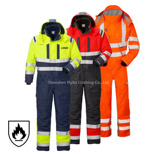 NFPA2112 naranja verde rojo una pieza alta visibilidad seguridad ropa de trabajo impermeable general invierno caldera traje FRC FR mono - Product Image 1
