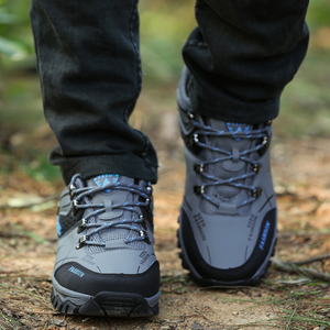 Chaussures de montagne d'hiver pour hommes, bottes de randonnée et de trekking en plein air, baskets basses à lacets en cuir PU pour le trail et le cross-country - Product Image 4