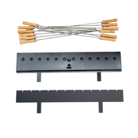 Mécanisme rotatif en acier inoxydable pour grillades extérieures avec 12 brochettes de 5 mm, ensemble de boîte de vitesses rotative pour barbecue