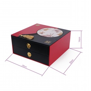 Customized Luxury Custom Gift Mooncake Packaging Cardboard Paper 2 Layer Drawer Box