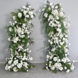 Vente en gros : Composition florale artificielle Monet, arche en <span class=keywords><strong>fleurs</strong></span>, verdure en soie pour décoration de fond de mariage et de fête - Product Image 2