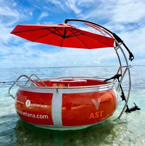 Bateau à pédales gonflable de luxe DONUT pour barbecue, kayak, 2 à 8 personnes, bateau à pédales Flemingo pour deux personnes, bateau ponton à pédales à vendre - Product Image 1