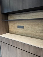 Panneaux muraux en pierre artificielle à texture travertin, revêtement décoratif flexible pour fonds intérieurs courbes