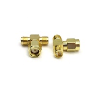 Adaptador en T SMA, Conector RF SMA Macho a SMA Hembra, Modificación de Doble Antena para Tarjetas de Red y Routers