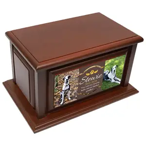 宠物纪念骨灰盒和棺材骨灰木制葬礼火化骨灰盒，带相框纪念品盒