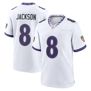 Maillots de football américain personnalisés 2026 Baltimore – Tenues brodées pour jeunes avec logos – Blanc - Product Image 4