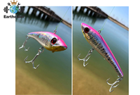 Vente en gros Leurre de pêche VIB coulant 130mm 70g pour gros poissons, thon, voilier, GT, avec hameçon triple VMC, pour la pêche à la traîne, leurre de pêche dur