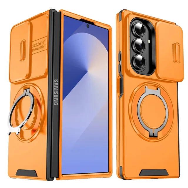 Armor Case for Samsung Galaxy Z Fold 7 5G Slide Camera Protection Phone Case for Galaxy Z Fold 6 Magnetic Ring Holder Cover