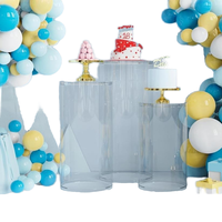 Vente directe usine SINOCS TY7681 – Ensemble de table à gâteaux et desserts moderne en acrylique, support de présentation carré pour décoration de scène de mariage et de fête