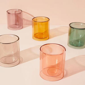 Paket sampel stoples lilin kaca berwarna 2.5OZ 8OZ 10OZ 12OZ 16OZ dengan stoples gaya acak desain kotak stoples lilin buta - Product Image 3