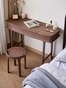 Table de toilette de petite taille en bois massif de chêne d'Amérique du Nord, style antique simple, avec couvercle rabattable multi-plis et miroir, table de <span class=keywords><strong>maquillage</strong></span> - Product Image 4