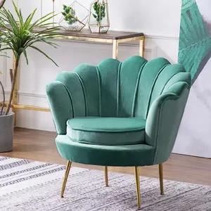 扶手椅客厅现代单人沙发奢华绿色天鹅绒沙发粉色沙发套装