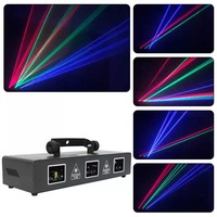 Projecteur laser RGB à 3 têtes avec animation, 45W, pour scène, avec effets de vagues, points, faisceaux, DMX et son, idéal pour bars, soirées et discothèques