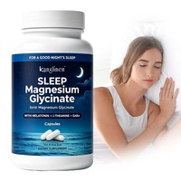 Capsules de magnésium glycinate à marque privée avec mélatonine + L-théanine + GABA pour un sommeil réparateur, la relaxation et le calme