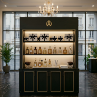 Meuble de présentation décoratif pour parfums, vitrine noire pour magasin de détail, armoire à parfums