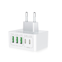 OEM ODM 35.5W GaN Pengisi Daya Multi Port 3USB-A 2USB-C PD Adaptor Pengisian Cepat Colokan UK/US/EU Pengisi Daya Dinding untuk Ponsel iPhone Laptop