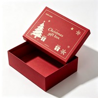 Boîte cadeau de Noël en papier biodégradable de luxe, avec couvercle et fond, pour ceinture, écharpe, chapeau, bonbons, chocolat