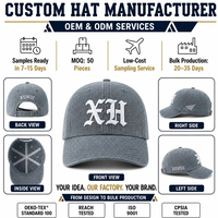 Casquette de baseball personnalisée à 6 panneaux en coton délavé gris, broderie gothique 3D, OEM ODM, visière incurvée, style vintage non structuré, décontractée