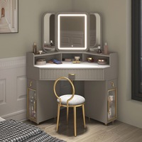 Table de maquillage triangulaire moderne et minimaliste Kaisang, de luxe léger, écologique, faite à la main, avec rangement, pour chambre à coucher