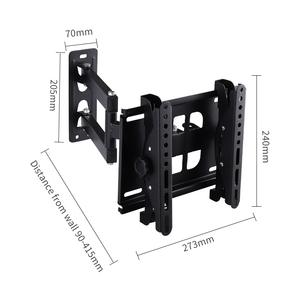 Braket Dinding TV Full <span class=keywords><strong>Motion</strong></span> Swivel dari Baja Cold Rolled untuk LCD/LED Ukuran Maksimum 42 inci 200x200mm VESA Maksimum - Product Image 3