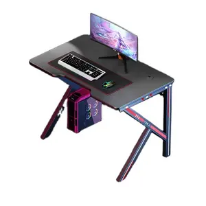 Üretici ucuz ofis oyun PC masası RGB Led ışık PC yarış masa