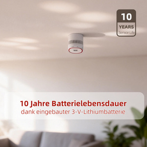 Détecteur de fumée miniature à piles 10 ans, certifié EN 14604, détecteur d'incendie photoélectrique autonome 85 dB pour la maison et le bureau (SE-A1) - Product Image 5