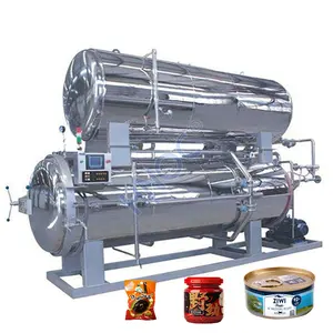 Autoclaaf Stoom Sterilisatie Pot Statische Spray Soja Melk Voedsel Retort Capaciteit Machine Voor Plastic Bakje