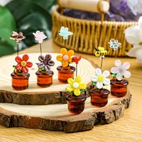 Ornamen Bunga Kaca Warna-warni Buatan Tangan yang Lucu, Dekorasi Rumah Paskah, Hadiah Kreatif