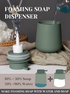 Ensemble <span class=keywords><strong>de</strong></span> <span class=keywords><strong>salle</strong></span> <span class=keywords><strong>de</strong></span> <span class=keywords><strong>bain</strong></span> trois pièces en céramique durable <span class=keywords><strong>de</strong></span> style européen <span class=keywords><strong>vert</strong></span> mat avec distributeur <span class=keywords><strong>de</strong></span> savon moussant, porte-brosse à dents et plateau <span class=keywords><strong>de</strong></span> toilette - Product Image 3